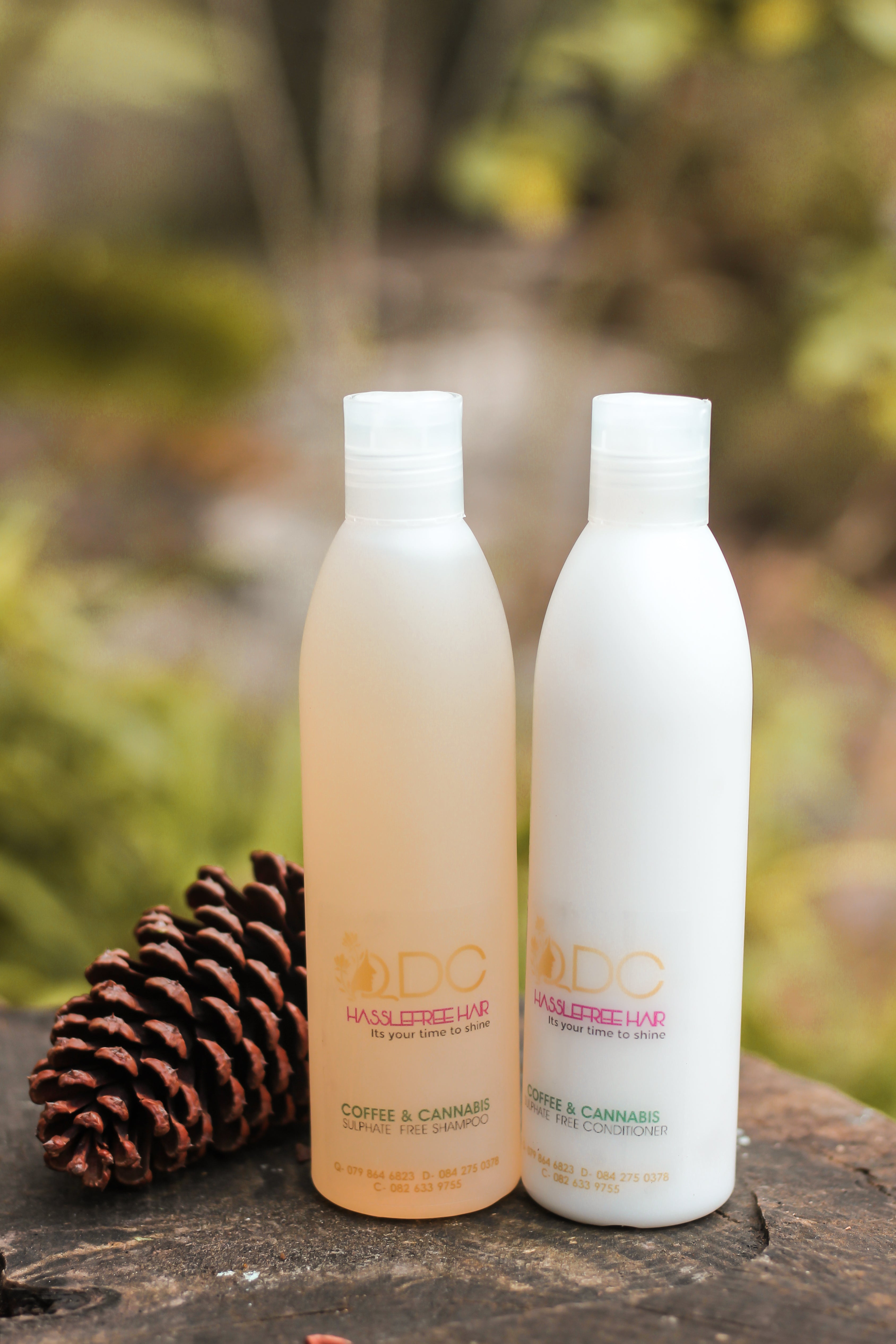 Coffee & Cannabis Shampoo & Conditioner 250ml Set QDC Hassle Free Hair